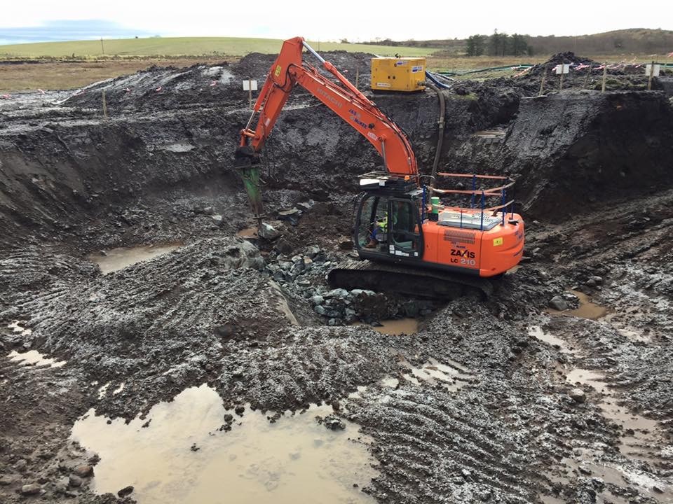 Excavating for turbine bases 2
