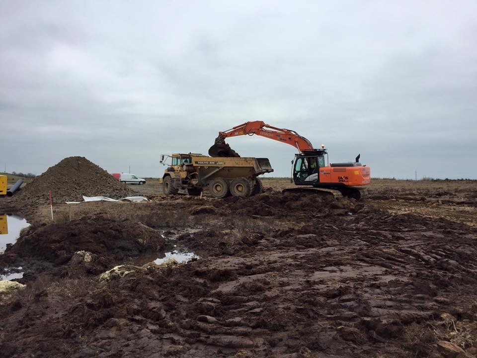 Excavating for turbine bases 3